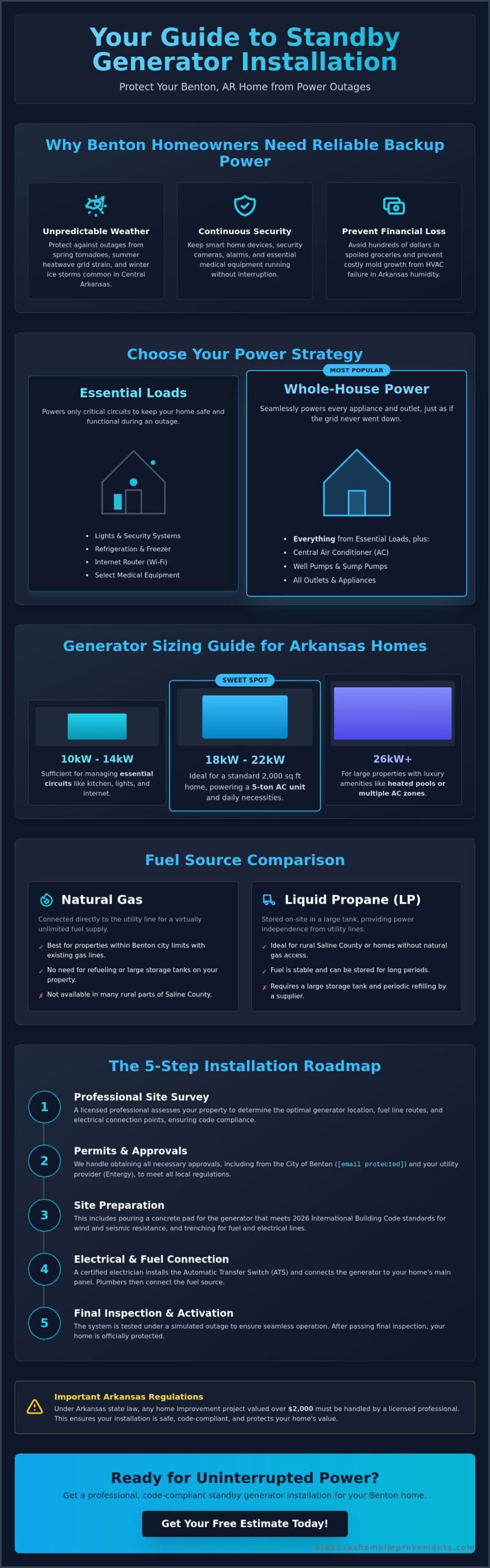 Standby Generator Installation in Benton, AR: A Homeowner's How-To Guide